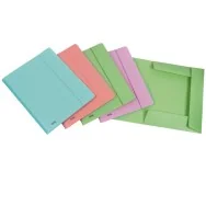 Cartella 3 Lembi con Elastico in PPL Pastel Favorit - 24x33 cm - 400115580 (Assortiti Conf. 20)