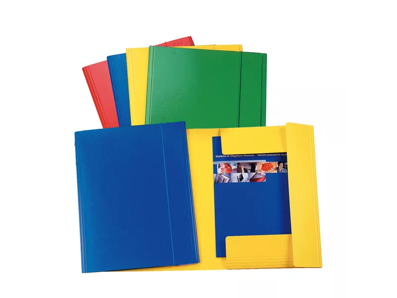 Cartella 3 Lembi con Elastico in Presspan Esselte - 25x35 cm - 390342160 (Rosso Conf. 5)