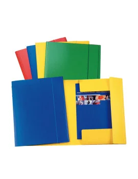 Cartella 3 Lembi con Elastico in Presspan Esselte - 25x35 cm - 390342180 (Verde Conf. 5)