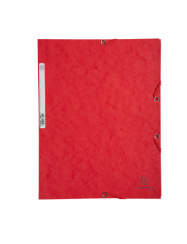 Cartella 3 Lembi con Elastico Nature Future Exacompta - Dorso 1,5 - 24x32 cm - 55505E (Rosso Conf. 25)