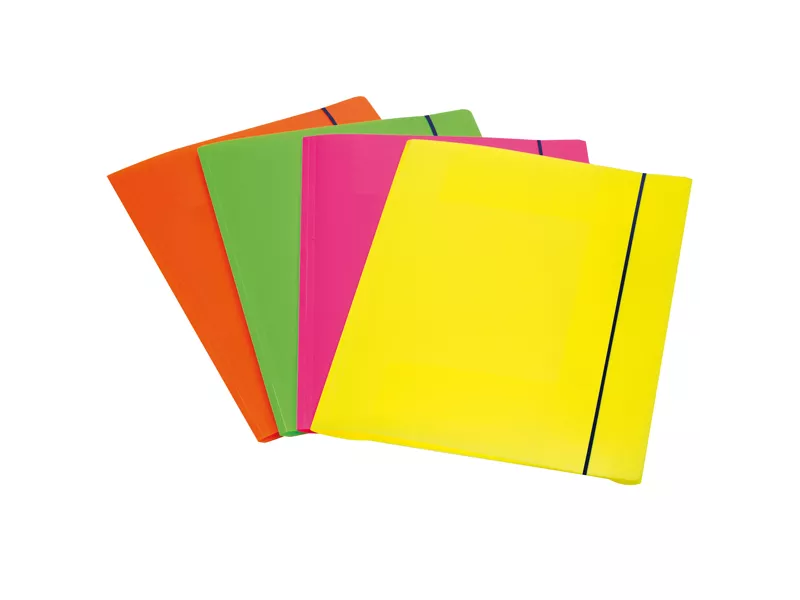 Cartella 3 Lembi con Elastico Shocking File 3L - 25,5x35,5 cm - 1028001 (Assortiti Fluo Conf. 4)