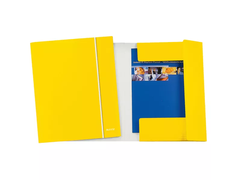 Cartella 3 Lembi con Elastico WoW Leitz - 39830016 (Giallo Conf. 5)