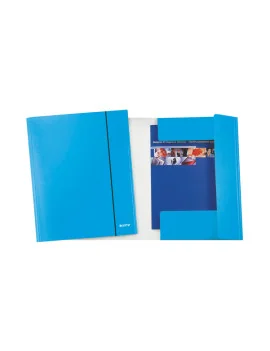 Cartella 3 Lembi con Elastico WoW Leitz - 39830036 (Azzurro Metallizzato Conf. 5)