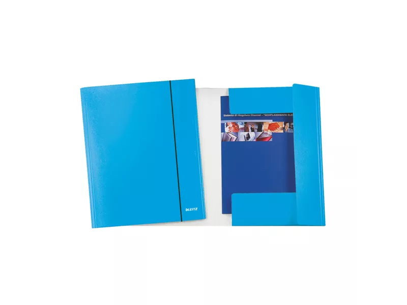 Cartella 3 Lembi con Elastico WoW Leitz - 39830036 (Azzurro Metallizzato Conf. 5)