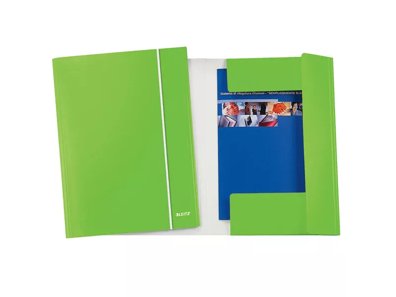 Cartella 3 Lembi con Elastico WoW Leitz - 39830054 (Verde Lime Conf. 5)