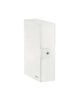 Cartella a Scatola con Bottone WoW Leitz - Dorso 10 - 25x35 cm - 39680001 (Bianco Perlato Conf. 5)
