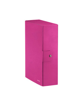 Cartella a Scatola con Bottone WoW Leitz - Dorso 10 - 25x35 cm - 39680023 (Fucsia Metallizzato Conf. 5)