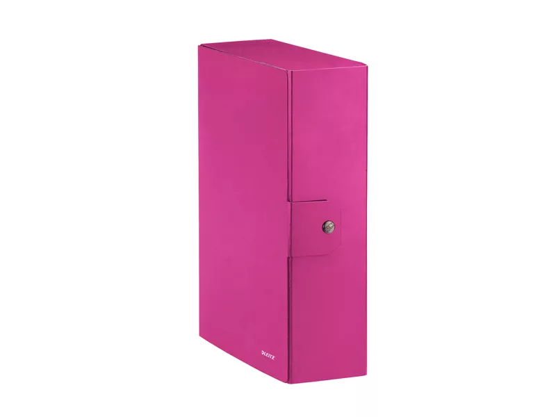 Cartella a Scatola con Bottone WoW Leitz - Dorso 10 - 25x35 cm - 39680023 (Fucsia Metallizzato Conf. 5)