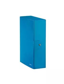 Cartella a Scatola con Bottone WoW Leitz - Dorso 10 - 25x35 cm - 39680036 (Azzurro Metallizzato Conf. 5)
