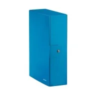 Cartella a Scatola con Bottone WoW Leitz - Dorso 10 - 25x35 cm - 39680036 (Azzurro Metallizzato Conf. 5)