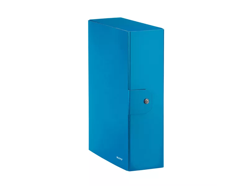 Cartella a Scatola con Bottone WoW Leitz - Dorso 10 - 25x35 cm - 39680036 (Azzurro Metallizzato Conf. 5)
