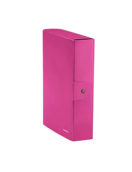 Cartella a Scatola con Bottone WoW Leitz - Dorso 8 - 25x35 cm - 39670023 (Fucsia Metallizzato Conf. 5)