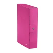 Cartella a Scatola con Bottone WoW Leitz - Dorso 8 - 25x35 cm - 39670023 (Fucsia Metallizzato Conf. 5)