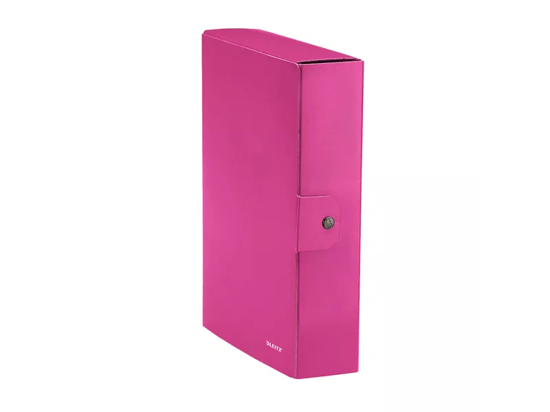 Cartella a Scatola con Bottone WoW Leitz - Dorso 8 - 25x35 cm - 39670023 (Fucsia Metallizzato Conf. 5)