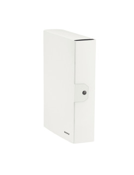 Cartella a Scatola con Bottone WoW Leitz - Dorso 8 - 25x35 cm - 39670001 (Bianco Perlato Conf. 5)