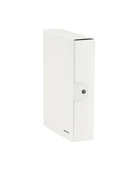 Cartella a Scatola con Bottone WoW Leitz - Dorso 8 - 25x35 cm - 39670001 (Bianco Perlato Conf. 5)