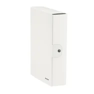 Cartella a Scatola con Bottone WoW Leitz - Dorso 8 - 25x35 cm - 39670001 (Bianco Perlato Conf. 5)