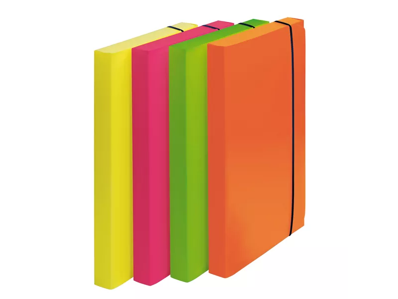 Cartella Portaprogetti con Elastico Shocking File Fellowes - Dorso 3 - 24x35 cm - 1028101 (Assortiti Fluo Conf. 4)