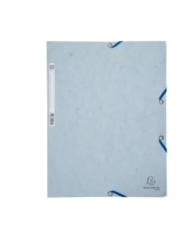 Cartellina 3 Lembi con Elastico in Cartoncino Lustrè Exacompta - 24x32 cm - 400 g - 55531E (Grigio Chiaro Conf. 25)