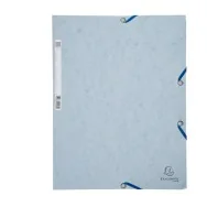 Cartellina 3 Lembi con Elastico in Cartoncino Lustrè Exacompta - 24x32 cm - 400 g - 55531E (Grigio Chiaro Conf. 25)