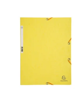 Cartellina 3 Lembi con Elastico in Cartoncino Lustrè Exacompta - 24x32 cm - 400 g - 55529E (Giallo Limone Conf. 25)