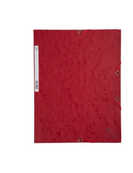 Cartellina 3 Lembi con Elastico in Cartoncino Lustrè Exacompta - 24x32 cm - 400 g - 55525E (Rosso Ciliegia Conf. 25)