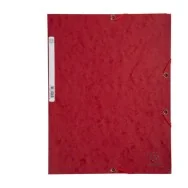 Cartellina 3 Lembi con Elastico in Cartoncino Lustrè Exacompta - 24x32 cm - 400 g - 55525E (Rosso Ciliegia Conf. 25)