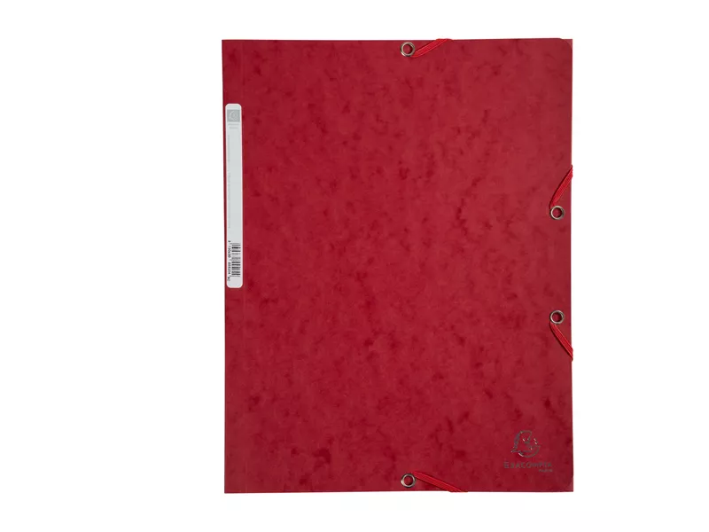 Cartellina 3 Lembi con Elastico in Cartoncino Lustrè Exacompta - 24x32 cm - 400 g - 55525E (Rosso Ciliegia Conf. 25)