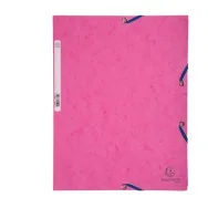 Cartellina 3 Lembi con Elastico in Cartoncino Lustrè Exacompta - 24x32 cm - 400 g - 55520E (Rosa Conf. 25)