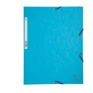 Cartellina 3 Lembi con Elastico in Cartoncino Lustrè Exacompta - 24x32 cm - 400 g - 55519E (Turchese Conf. 25)