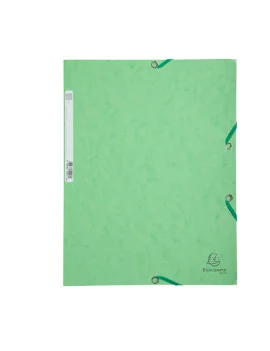 Cartellina 3 Lembi con Elastico in Cartoncino Lustrè Exacompta - 24x32 cm - 400 g - 55513E (Verde Tiglio Conf. 25)