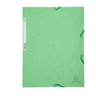 Cartellina 3 Lembi con Elastico in Cartoncino Lustrè Exacompta - 24x32 cm - 400 g - 55513E (Verde Tiglio Conf. 25)