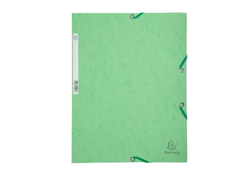 Cartellina 3 Lembi con Elastico in Cartoncino Lustrè Exacompta - 24x32 cm - 400 g - 55513E (Verde Tiglio Conf. 25)