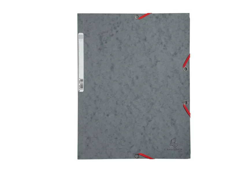 Cartellina 3 Lembi con Elastico in Cartoncino Lustrè Exacompta - 24x32 cm - 400 g - 55511E (Grigio Conf. 25)