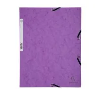 Cartellina 3 Lembi con Elastico in Cartoncino Lustrè Exacompta - 24x32 cm - 400 g - 55508E (Viola Conf. 25)