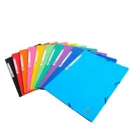 Cartellina 3 Lembi con Elastico in Cartoncino Lustrè Exacompta - 24x32 cm - 400 g - 55500E (Assortiti Conf. 50)