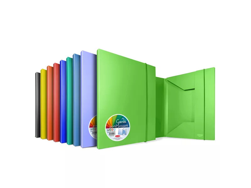 Cartellina 3 Lembi con Elastico Cartiere del Garda - Dorso 2 - 26,2x35 cm - P0002090 (Assortiti Conf. 12)