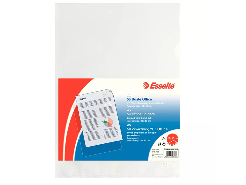 Cartellina a L Copy Safe Esselte - A4 - Office PPL - 395082000 (Trasparente Antiriflesso Conf. 50) Cartellina a L Copy Safe Esselte - A4 - Office PPL - 395082000 (Trasparente Antiriflesso Conf. 50)