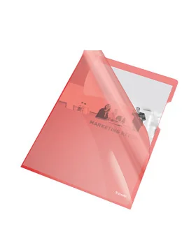 Cartellina a L Crystal Esselte - A4 - PVC - 554330 (Rosso Rubino Conf. 25)
