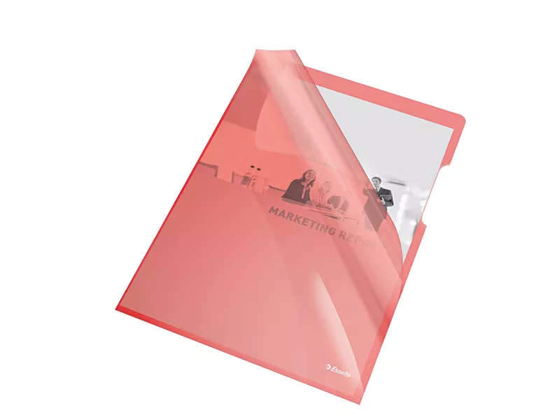 Cartellina a L Crystal Esselte - A4 - PVC - 554330 (Rosso Rubino Conf. 25)