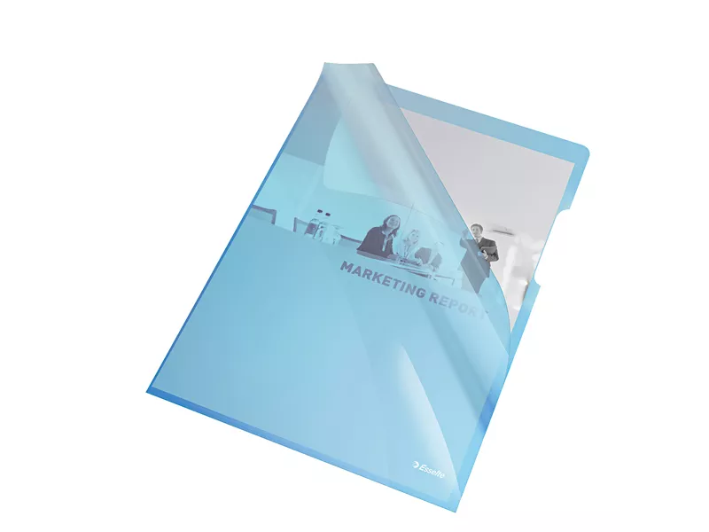 Cartellina a L Crystal Esselte - A4 - PVC - 554350 (Blu Zaffiro Conf. 25)