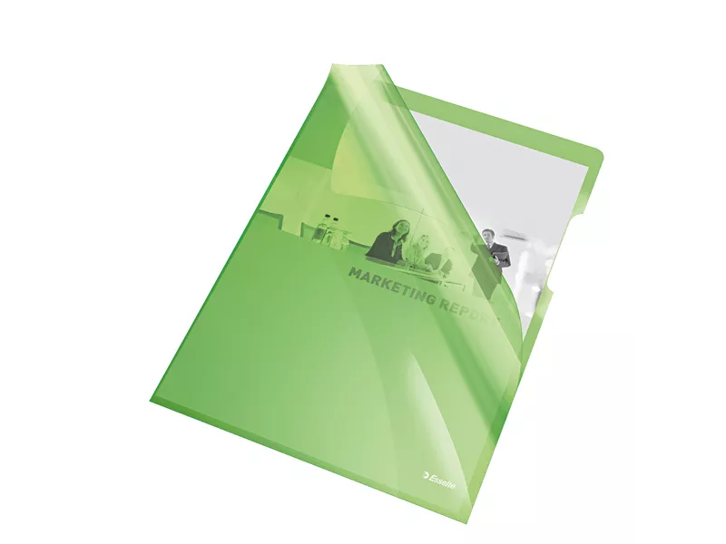 Cartellina a L Crystal Esselte - A4 - PVC - 554360 (Verde Smeraldo Conf. 25)