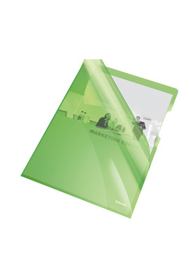 Cartellina a L Crystal Esselte - A4 - PVC - 554360 (Verde Smeraldo Conf. 25)