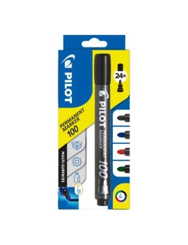 Marcatore Permanente SCA 100 Pilot - Punta Tonda - 4,5 mm - 002701 (Assortiti Conf. 4)