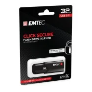 Pen Drive B120 Click Secure Emtec - USB 3.2 - 32 GB - ECMMD32GB123 (Nero)