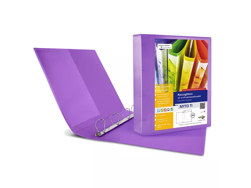 Raccoglitore Personalizzabile Myto TI Sei Rota - A4 - 4 Anelli a D 30 mm - 36913041 (Lilla)