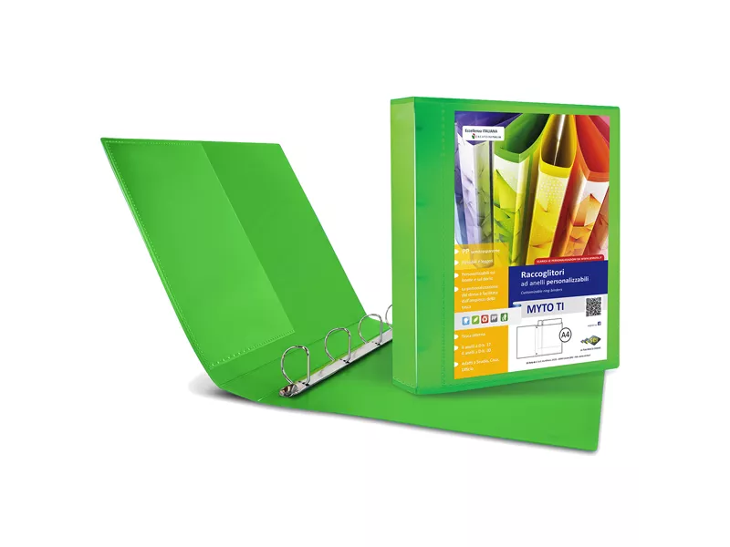 Raccoglitore Personalizzabile Myto TI Sei Rota - A4 - 4 Anelli a D 30 mm - 36913045 (Verde)