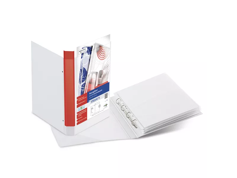Raccoglitore Personalizzabile Stelvio TI Sei Rota - A3 - 4 Anelli a D 25 mm - 36255001 (Bianco)