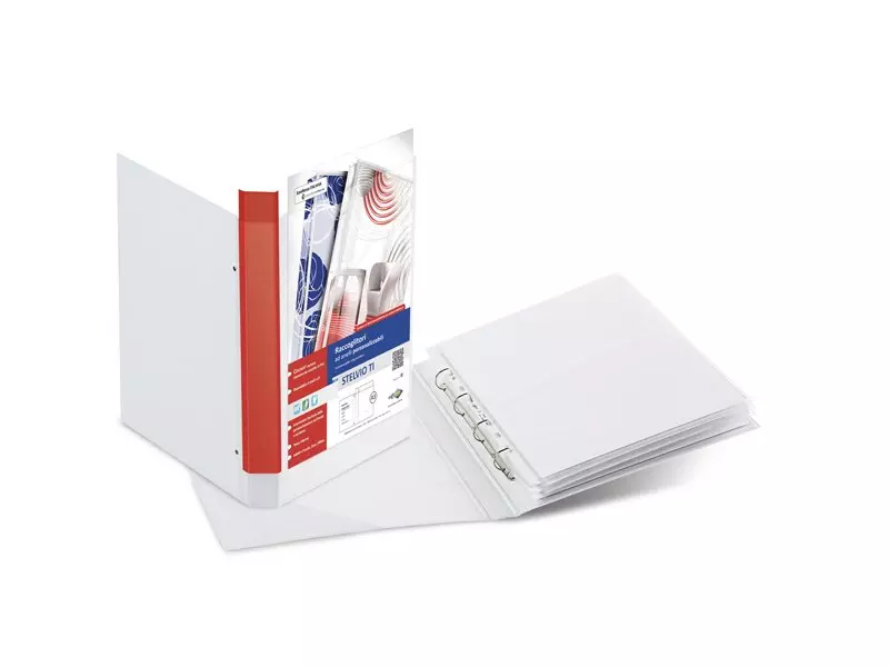 Raccoglitore Personalizzabile Stelvio TI Sei Rota - A3 - 4 Anelli a D 25 mm - 36255001 (Bianco) Raccoglitore Personalizzabile Stelvio TI Sei Rota - A3 - 4 Anelli a D 25 mm - 36255001 (Bianco)