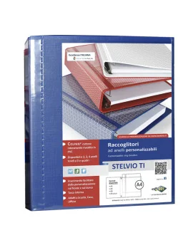 Raccoglitore Personalizzabile Stelvio TI Sei Rota - A4 - 4 Anelli a D 25 mm - 36254637 (Blu)